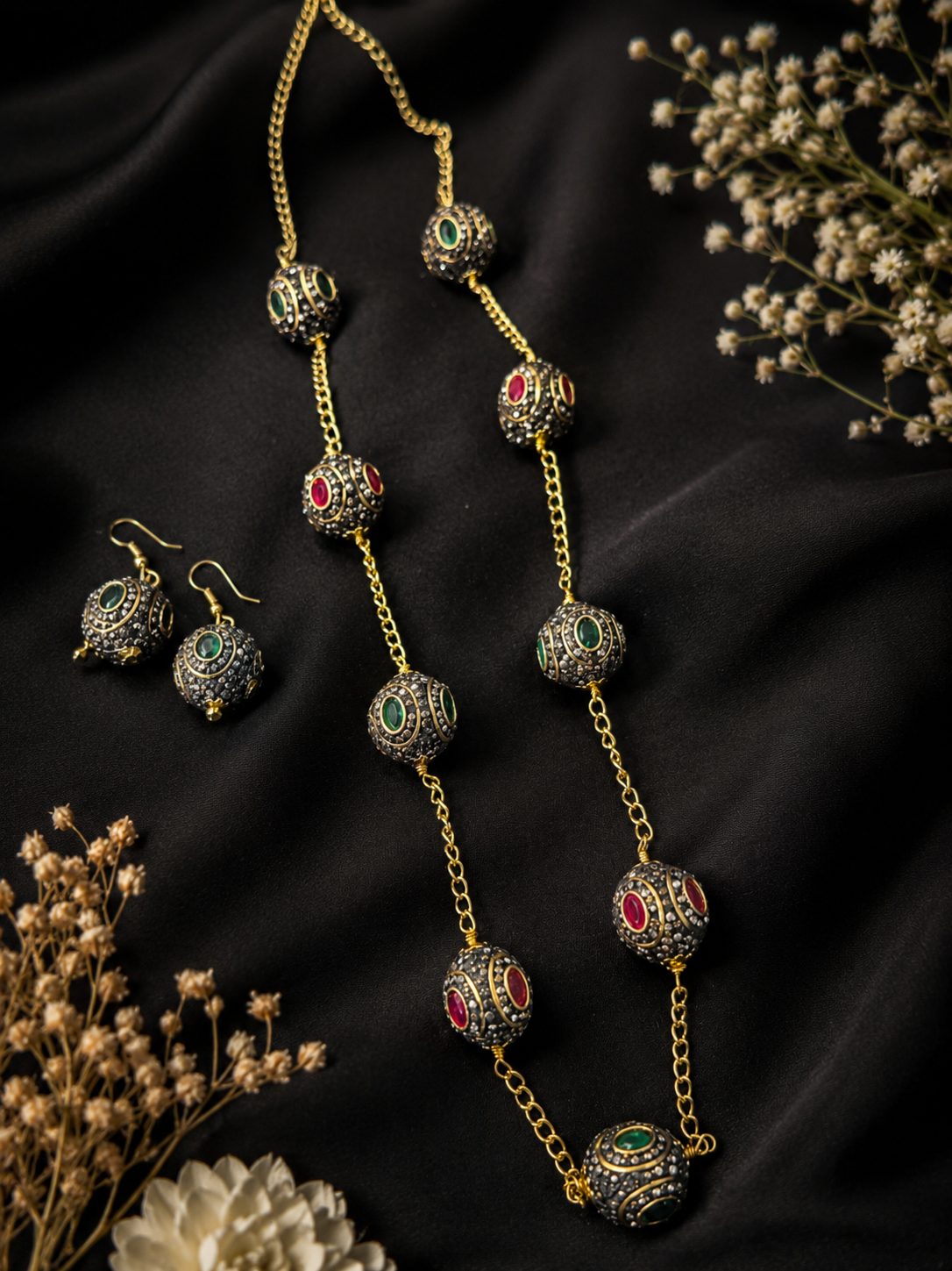 Heritage Mala Necklace & Drop Earring