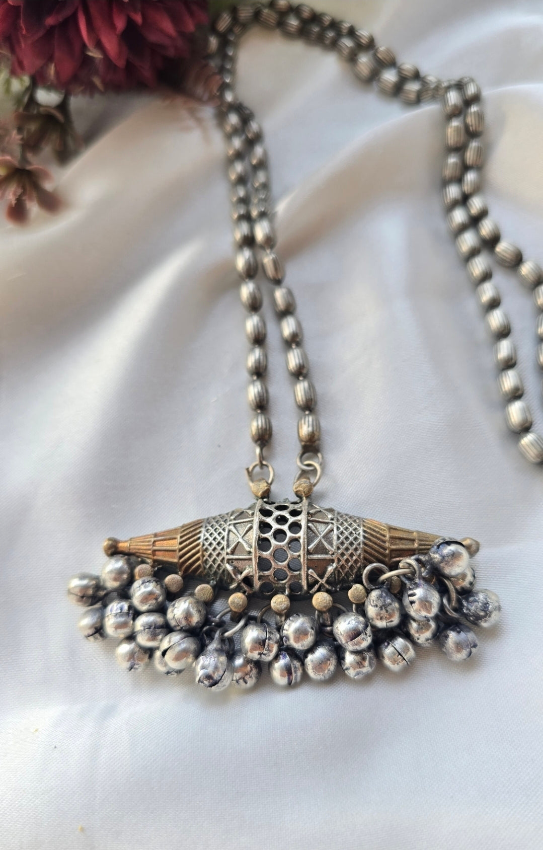Vintage Ghungroo Oxidized Pendant