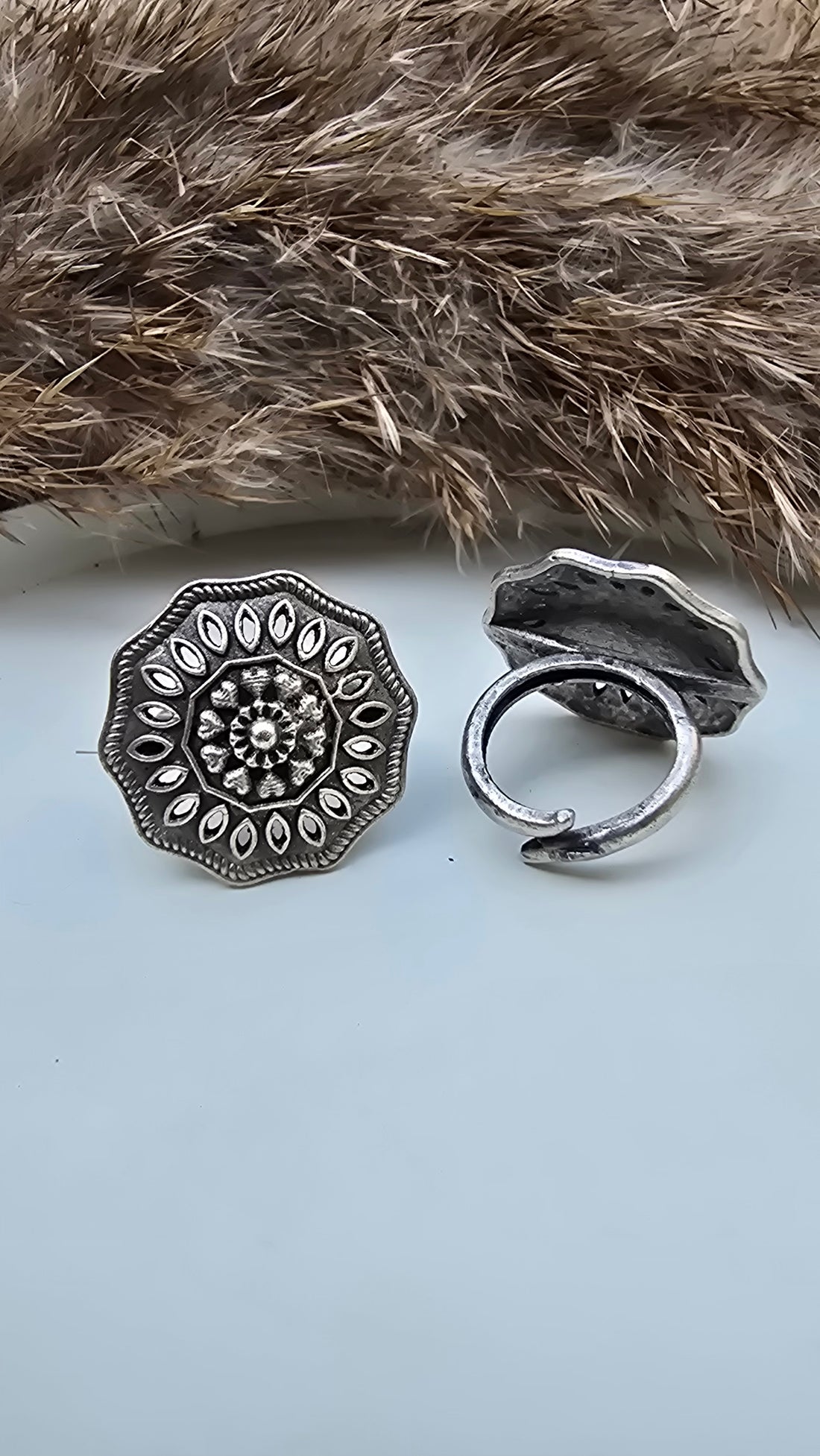 Floral Mandala Adjustable Ring